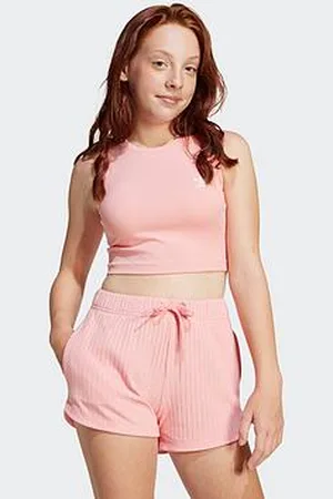 adidas Junior Girls Ribbed Tank Top - Pink