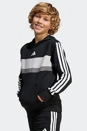 adidas Junior Boys Seasonal Essentials Tiberio 3-Stripes Fleece Hoodie