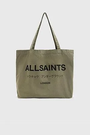 AllSaints Underground Logo Printed Tote Bag