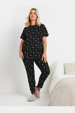 Yours Curve Heart Cherries Tapered Pj Set