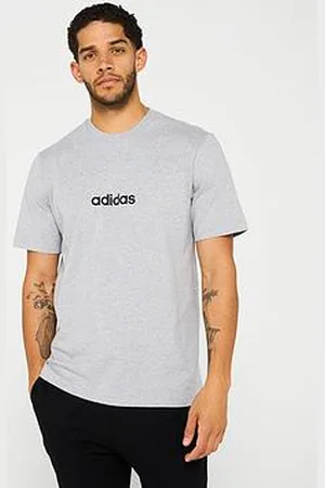adidas Mens Essentials Linear Single Jersey T-Shirt - Grey