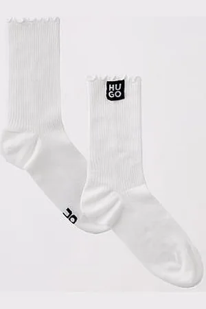 HUGO BOSS Frilled Patch Logo Ankle Socks