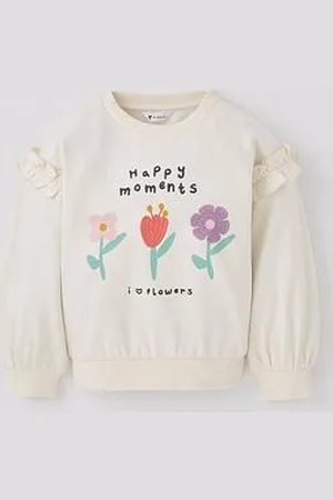 Very Girls Flower Frill Shoulder Sweatshirt