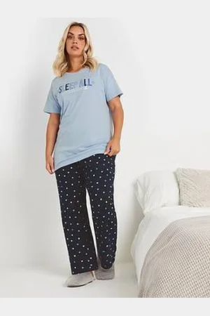 Yours Curve Sleep All Weekend Cuffed Pj Set