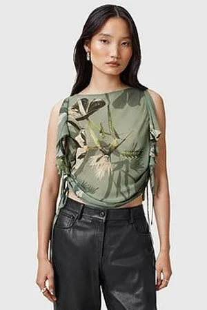 AllSaints Bettie Floral Print Adjustable Drawcord Top