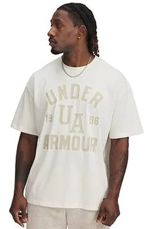 Under Armour Mens Training Heavyweight Varsity Oversized T-Shirt - Beige
