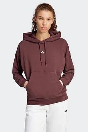 adidas Womens Essentials Feel Cozy Hoodie - Red