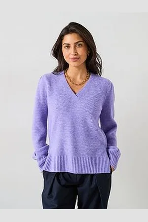 Very V Neck Puff Jumper With Wool