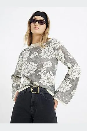 River Island Knitted Large Floral Crew Neck Jumper