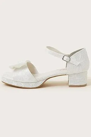 Monsoon Girls Storm Bridal Lace Heels - Ivory