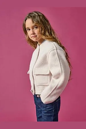 ONLY Girls Boucle Bomber Jacket - - Cream