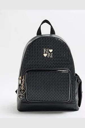 River Island Girls Faux Leather Weave Backpack