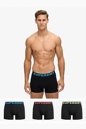 Superdry 3 Pack Logo Waistband Trunks