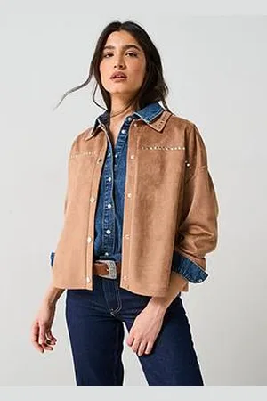 Very Stud Detail Suede Look Jacket