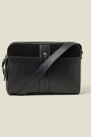Accessorize Leather Double Zip Cross Body