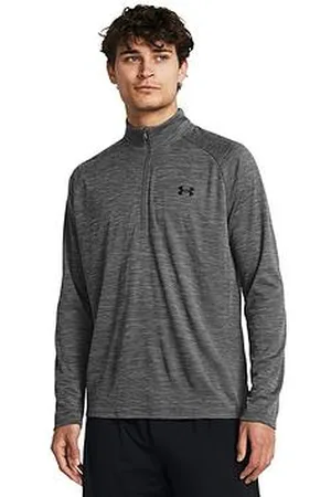 Under Armour Mens Training Tech Textured 1/2 Zip Top - Grey