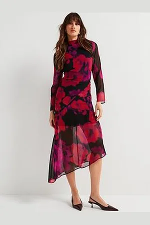 Very Floral Printed Column Midi Dress