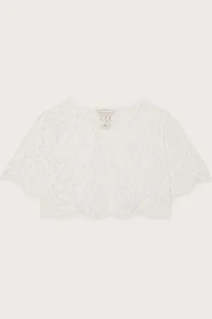 Monsoon Girls Lola Lace Bridesmaid Cover Up - Ivory