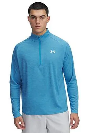 Under Armour Mens Training Tech Textured 1/2 Zip Top - Blue
