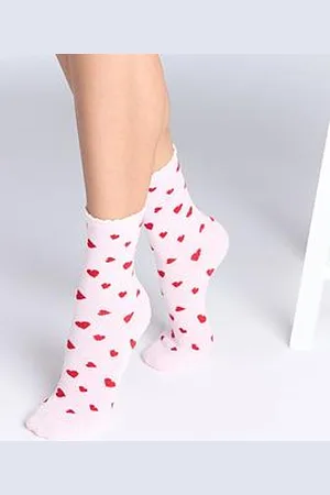 Boux Avenue Heart Cotton 2 Pack Ankle Socks - Mix