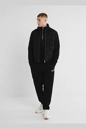 River Island Quilted Hybrid Funnel Neck Jacket