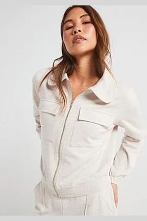Very Collar Detail Zip Up Sweatshirt