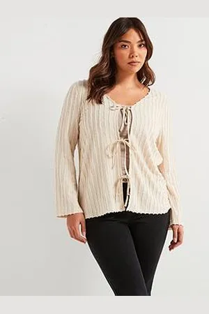 Very Tie Front Textured Cardigan