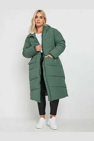 Yours Curve Borg Hooded Midi Padded Coat