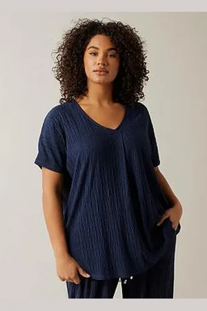 Evans Plisse Short Sleeve Top