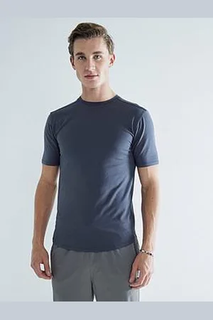 River Island Muscle Fit Curved Hem T-Shirt - Dark Grey