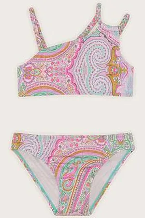 Monsoon Girls Paisley Asymmetric Bikini Set