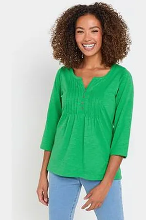 M&Co 3/4 Sleeve Henley Top