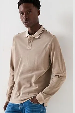 Very Man Garment Dyed Longsleeve Pique Polo - Stone