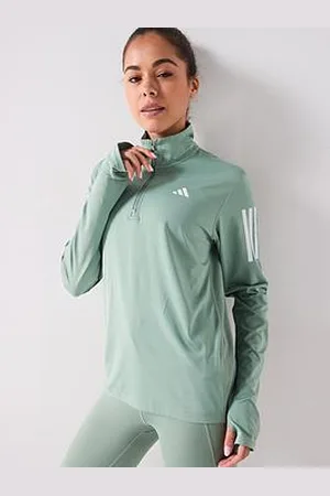 adidas Womens Running Own The Run 1/2 Zip Top - Green