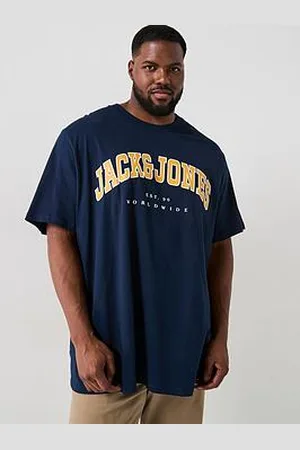 JACK & JONES Plus Size Caleb Varsity T-Shirt - Navy