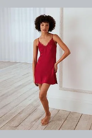 Chelsea Peers Satin Lace Trim Slip Nightdress