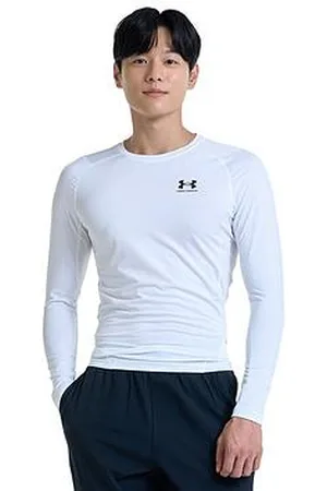Under Armour Mens Training Heatgear Comp Long Sleeve Top - White