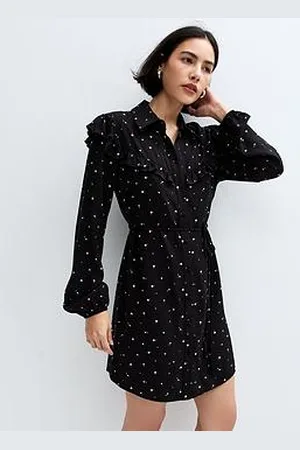New Look Ditsy Floral Belted Mini Shirt Dress