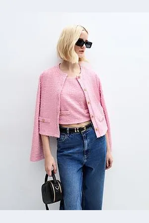 New Look Textured Button Detail Cropped Vest