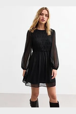 New Look Shirred Chiffon Mini Dress