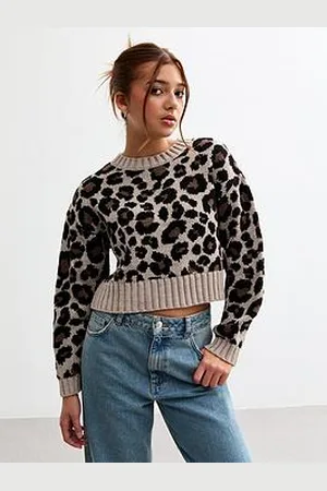 New Look Girls Leopard Print Cropped Jumper