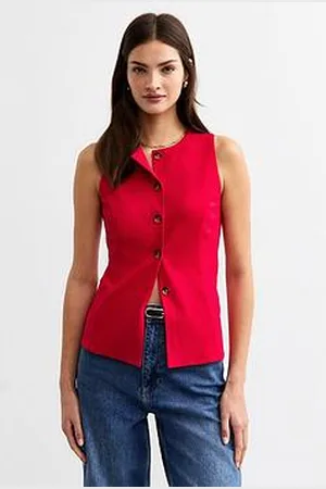 New Look Buttoned Crew Neck Ponte Waistcoat