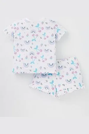 Everyday Basic Girls Fruit And Rainbow Print Short Pyjama Set