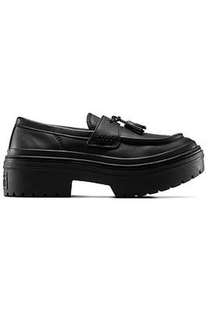 Converse Womens Chuck Taylor All Star Lugged Heel Loafer Leather Ox - Black