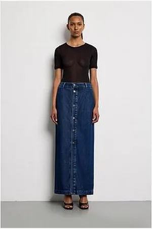 7 for all Mankind Aime Denim Maxi Skirt Go Getter - Midi Wash