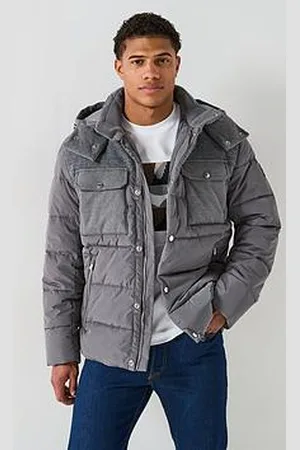 HUGO BOSS C-Caniel Cord Shoulder Hooded Quilted Jacket