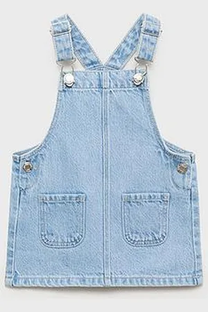 MANGO Younger Girls Denim Dungaree Dress