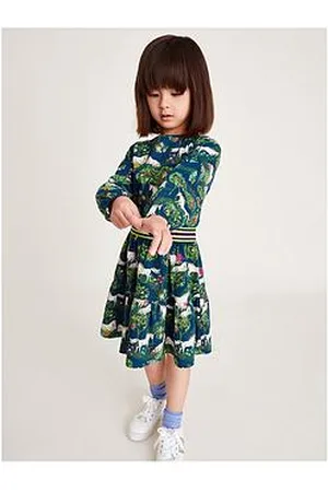 Monsoon Girls Long Sleeve Unicorn Jersey Dress