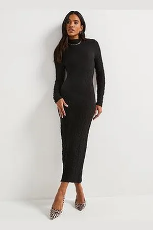 Very Textured Cut Out Bodycon Dress