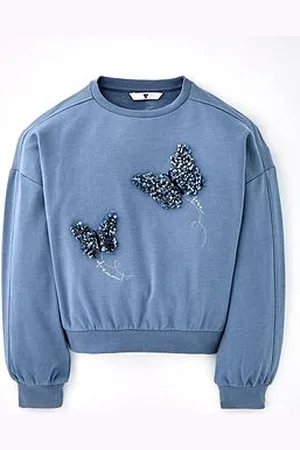 Very Girls Butterfly Detail Sweatshirt - Blue